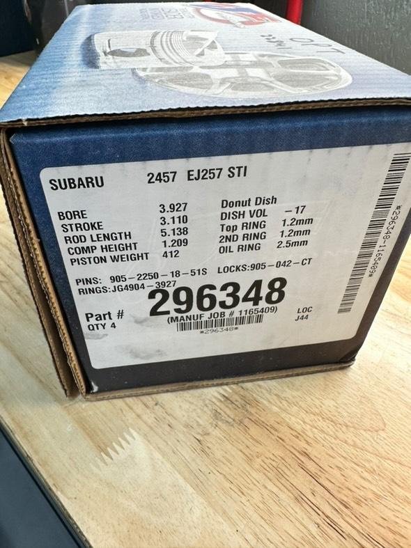 JE, Subaru, EJ Series, 3.927 in. Bore, 8.50:1, Inverted Dome/Dish, 4 Cyl. Complete Piston Kit